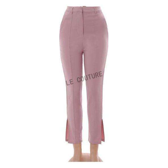 Elegant High Waist Cropped Work Pants