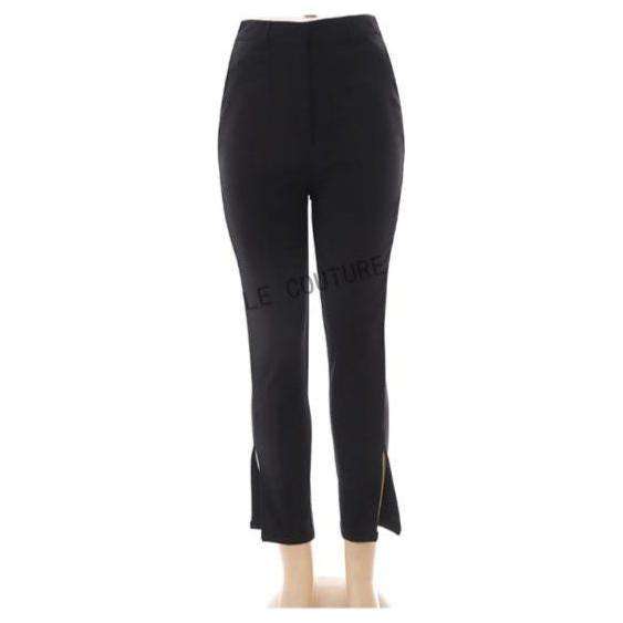 Elegant High Waist Cropped Work Pants