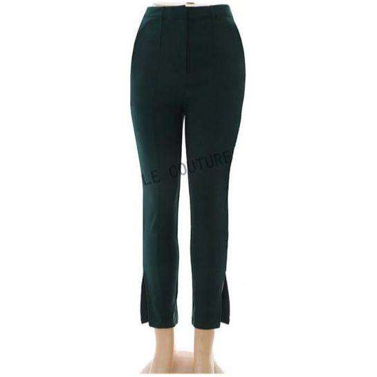 Elegant High Waist Cropped Work Pants