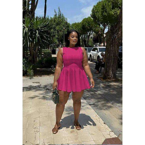Sheer Mesh Insert Crisscross Skater Dress