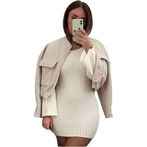 Cargo Long Sleeve Button Woolen Jacket
