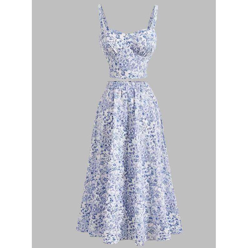 Porcelain Printed Floral Vintage 2pcs Set