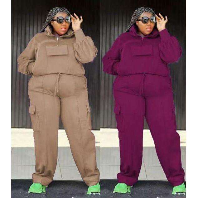 Long Sleeve Knit Top & Elastic Waist Pant Two Piece Tracksuit Set
