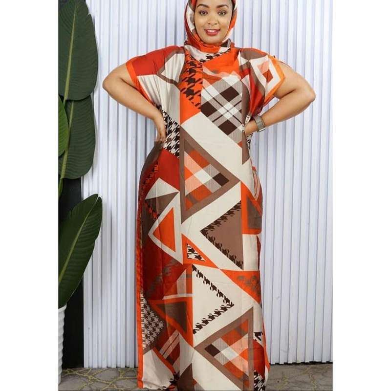 African Dashiki Abaya Soft Design Islam Femme Loose Dress