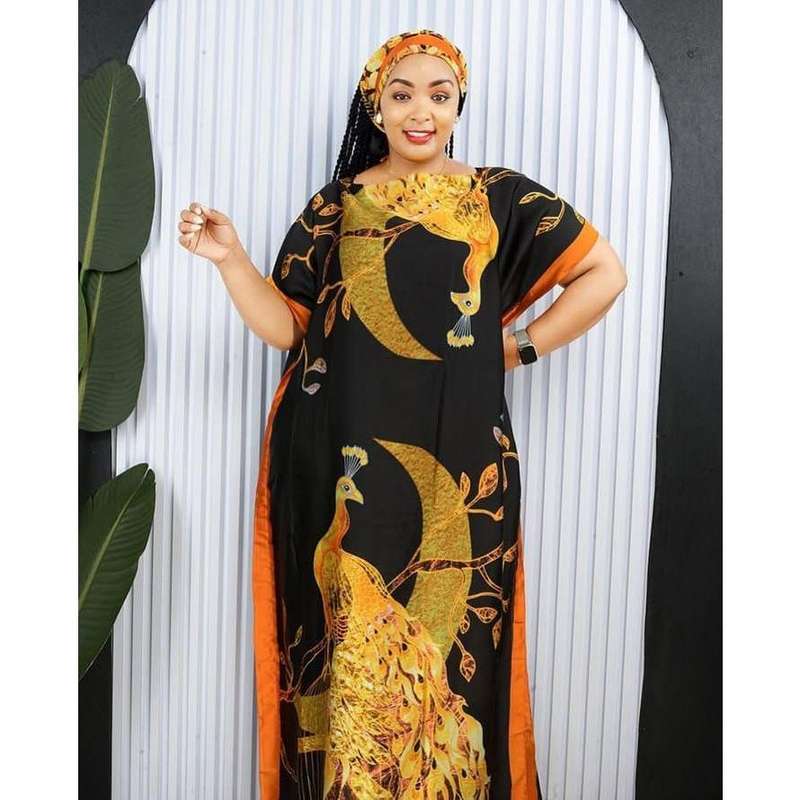 African Dashiki Abaya Soft Design Islam Femme Loose Dress