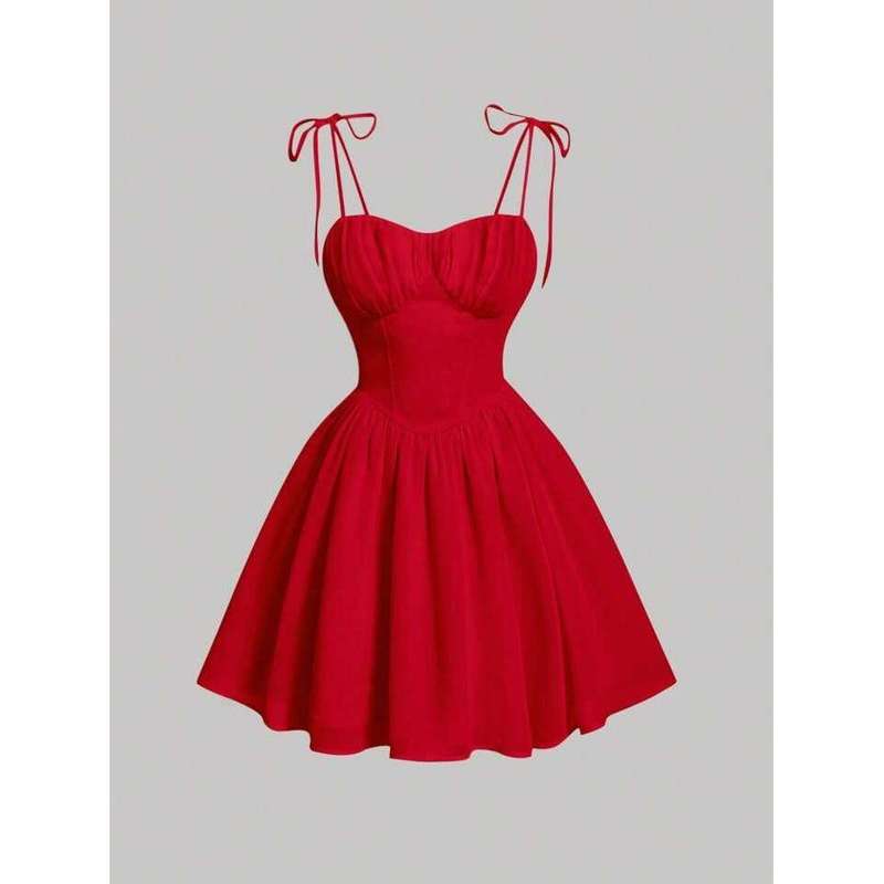 Ruched Spaghetti Strap Contrast Lace Peplum Mini Dress