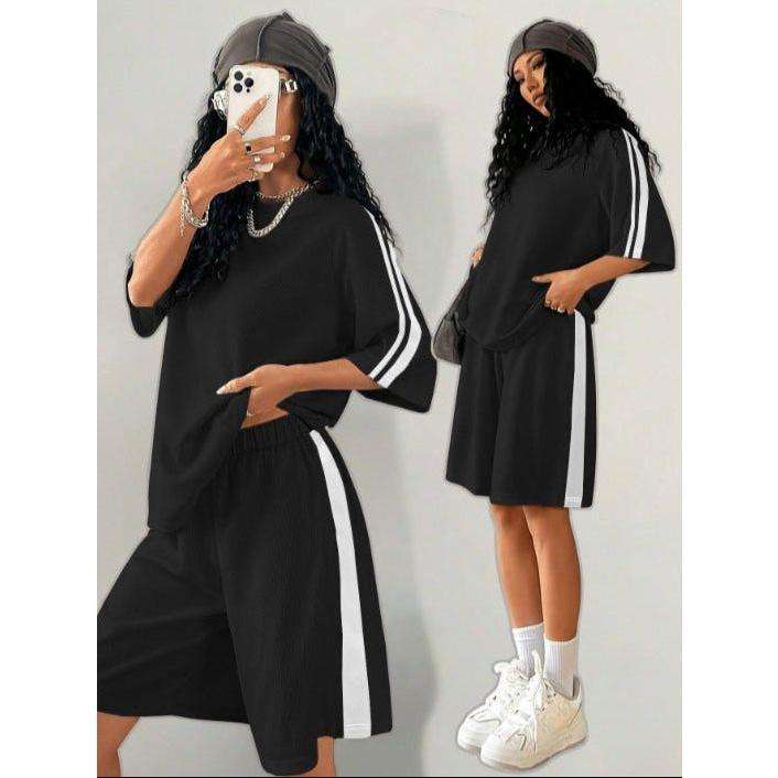 Rapper Loose-Fit 2pcs T-Shirt And Shorts Set