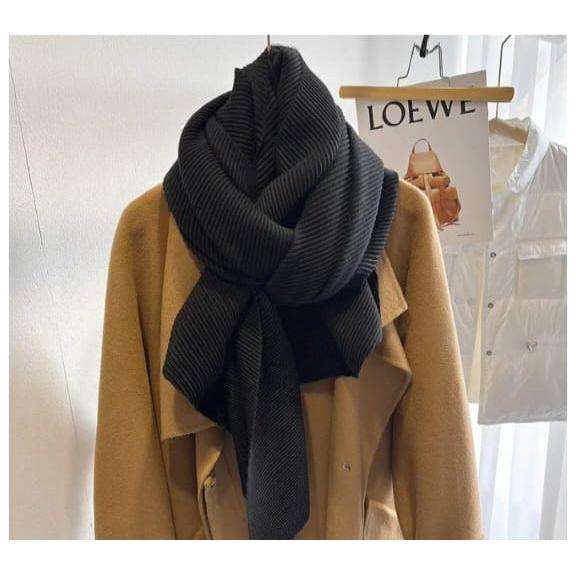 Solid Color Creased Scrub Scarf Shawl