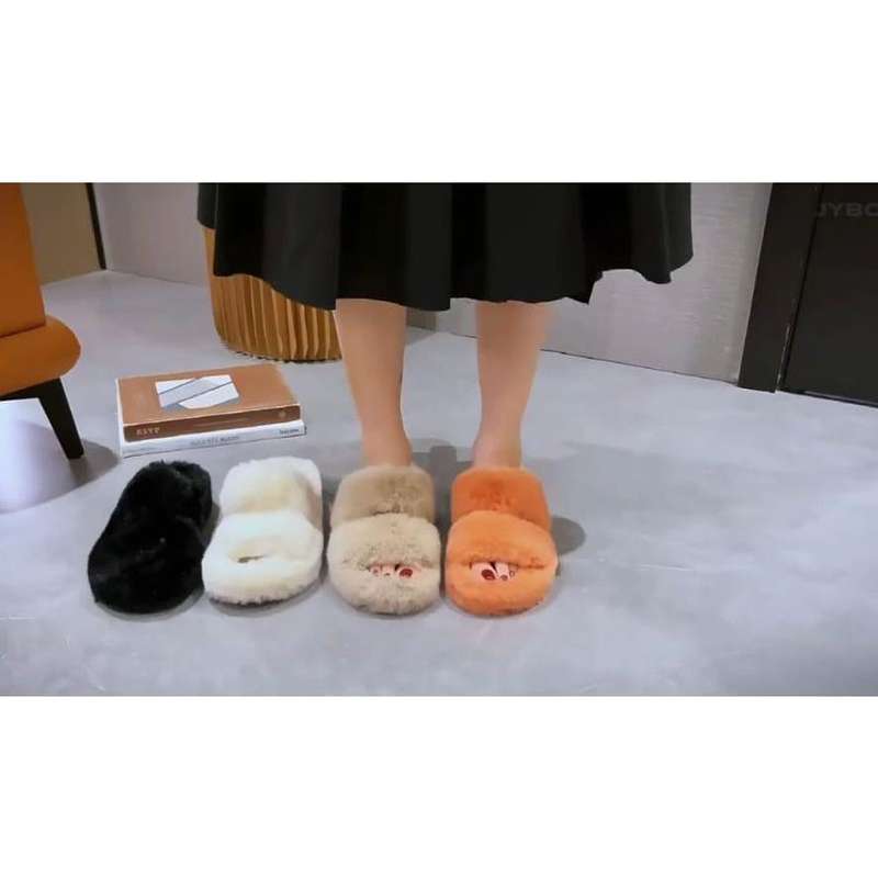 Solid Color Minimalist Fluffy Slippers