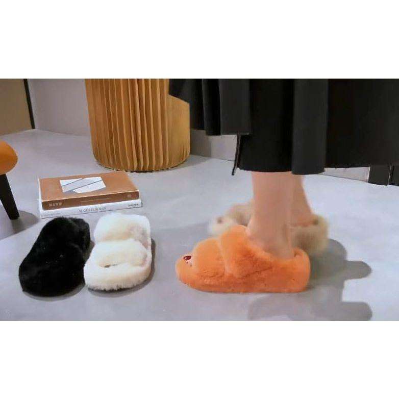 Solid Color Minimalist Fluffy Slippers