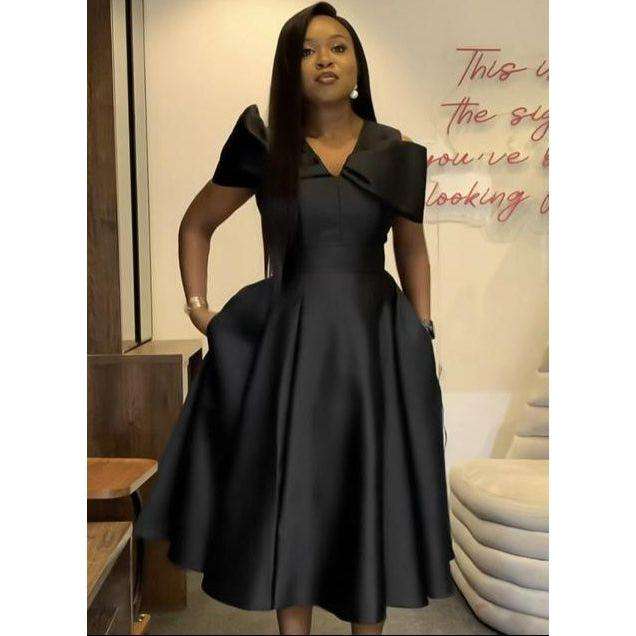 Cross Fold Box Pleated Prom Dress