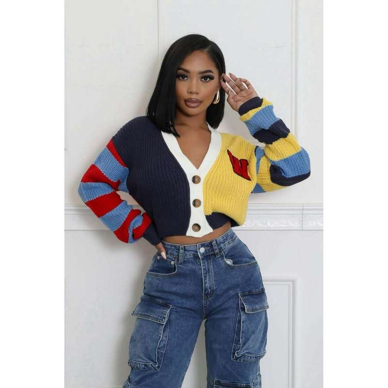 Lightweight Color Block Knitted Cardigan