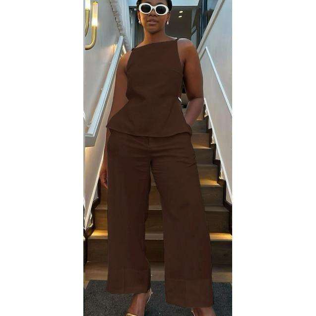 Casual/Commute Solid Color Vest And Trousers Suit
