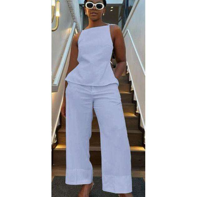 Casual/Commute Solid Color Vest And Trousers Suit