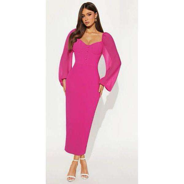 Bubbleroom Structure Puff Sleeve Dress