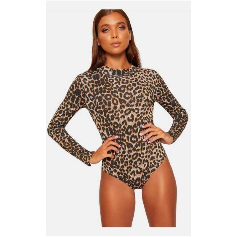 Allover Print Mesh Bodysuit