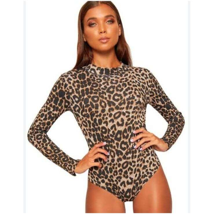 Allover Print Mesh Bodysuit