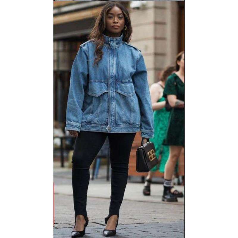Warm Cargo Loose Denim Jacket