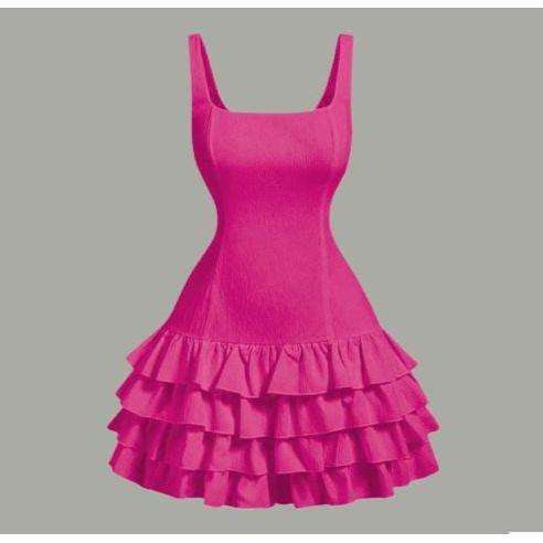 Layered Cake Dress Cute Square Neck Summer Dress