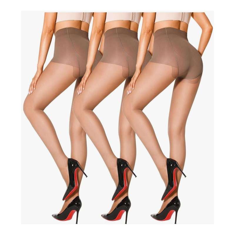 Crotchless Pantyhose Tummy Control 20D High Waist Sheer Tights