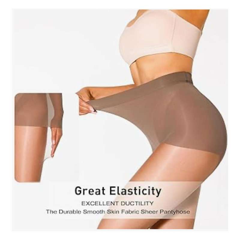 Crotchless Pantyhose Tummy Control 20D High Waist Sheer Tights