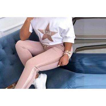 Ribbed Sport Sleeved 2 Piece Sports Tracksuit Set