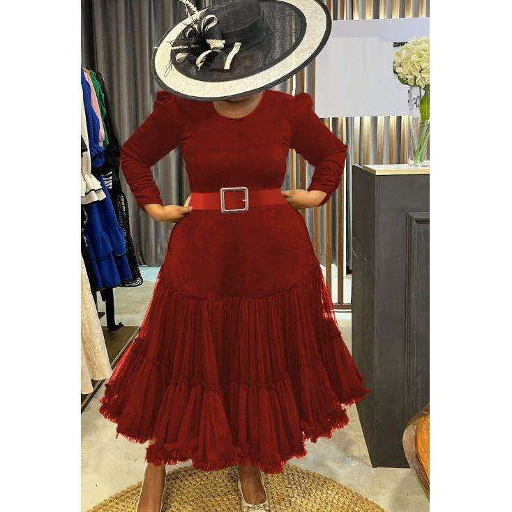 Premium Tiered Ruffle Midi Dress