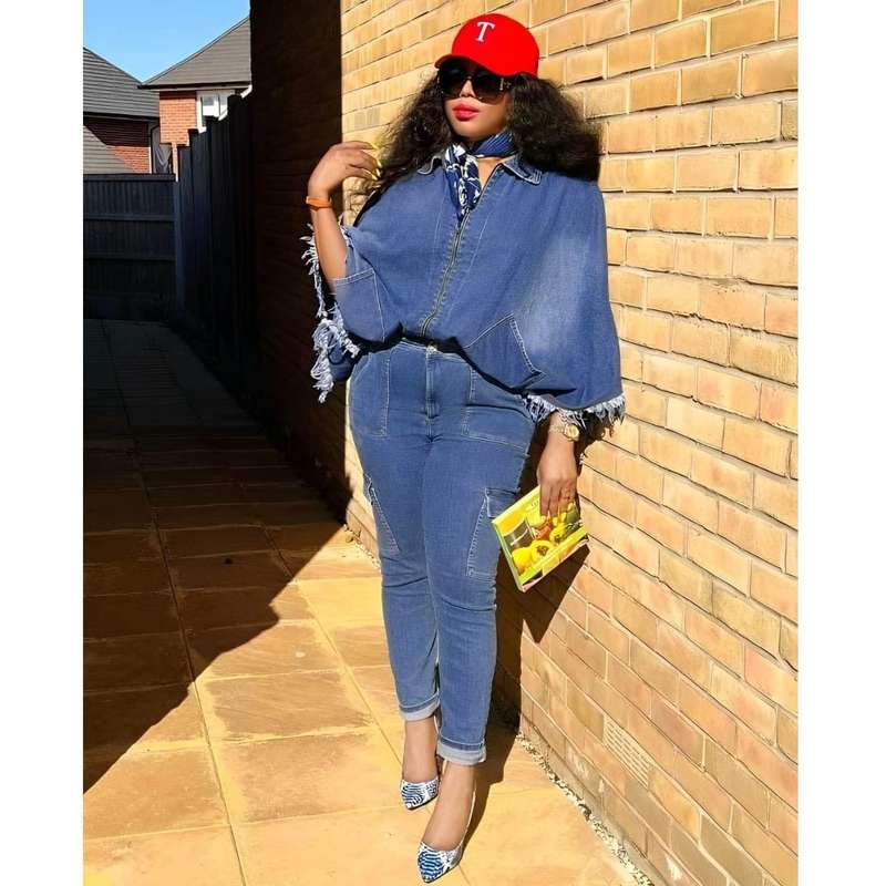 Side Pocket Cargo Jean and Plus Size Pullover Denim Set
