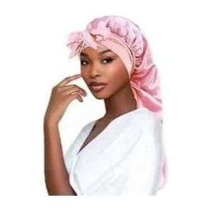 Women's Long Adjustable Braid Satin Bonnet