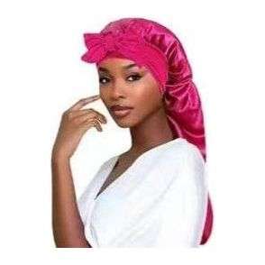 Women's Long Adjustable Braid Satin Bonnet