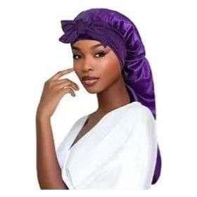 Women's Long Adjustable Braid Satin Bonnet