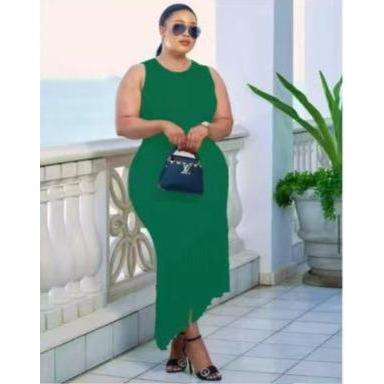 Womans Knitted Tussle Midi Fringe Dress
