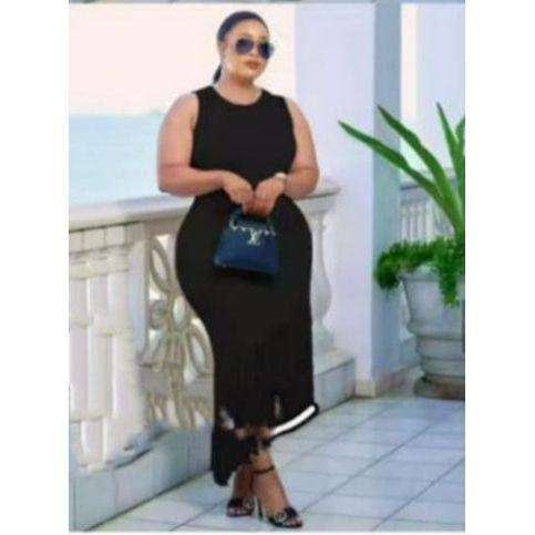 Womans Knitted Tussle Midi Fringe Dress