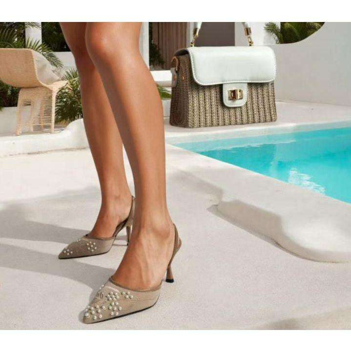 Fashionable High Heeled Pointed Toe Transparent Dress Shoes