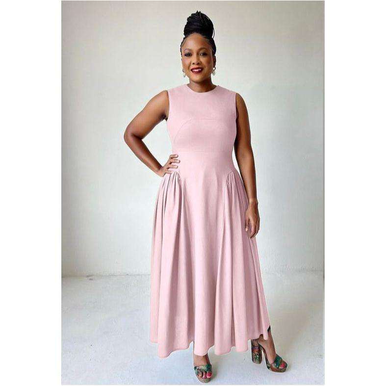 Round neck Short Sleeve Knitted Dress