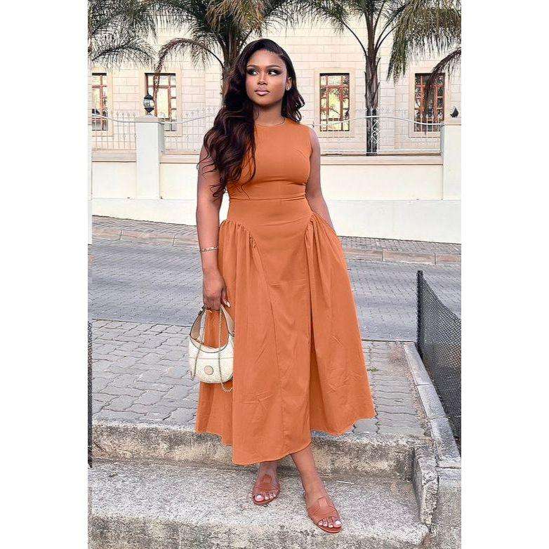 Round neck Short Sleeve Knitted Dress