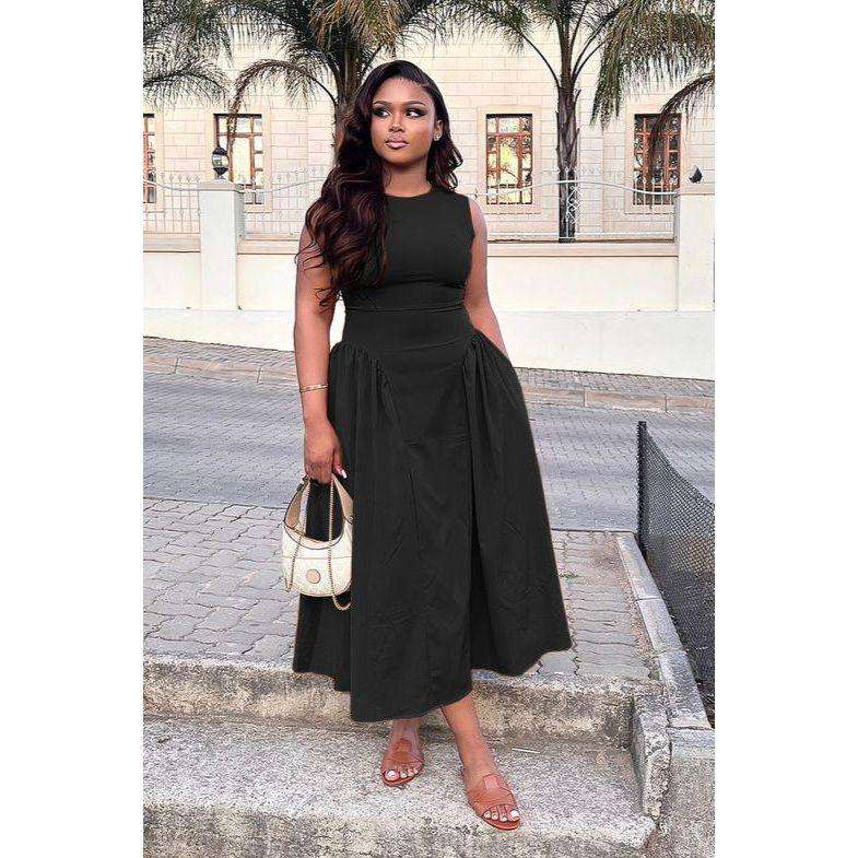 Round neck Short Sleeve Knitted Dress