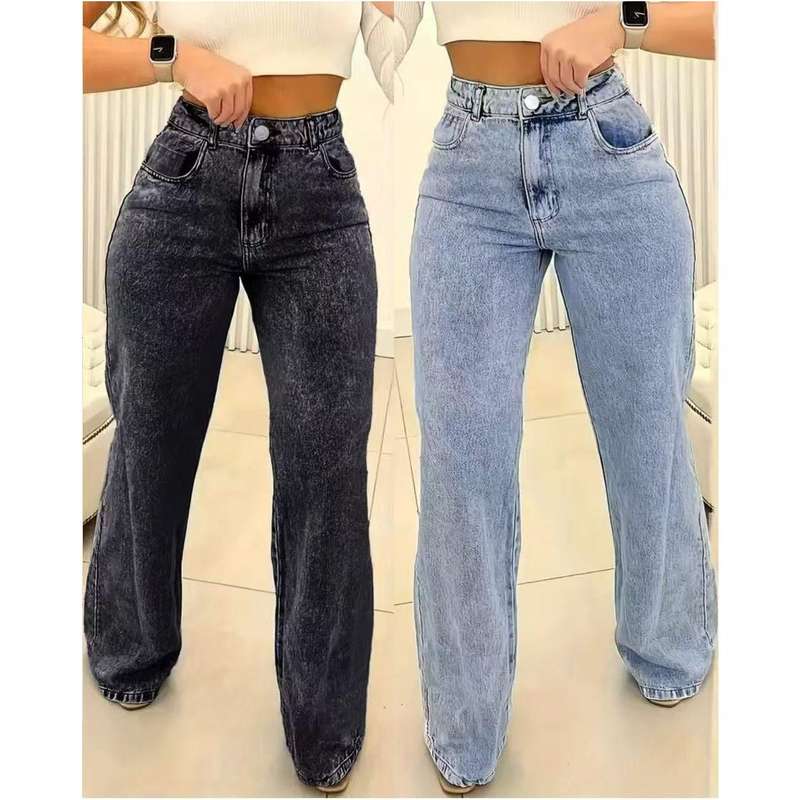 Fashion Vintage Straight Wide Leg Denim Pants