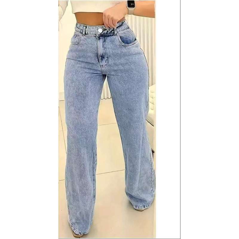 Fashion Vintage Straight Wide Leg Denim Pants