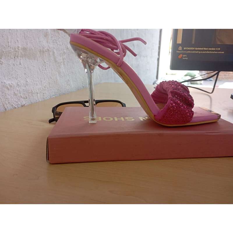 Knot Strap Lace Up Square Toe Stiletto Heels