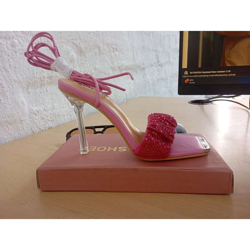 Knot Strap Lace Up Square Toe Stiletto Heels