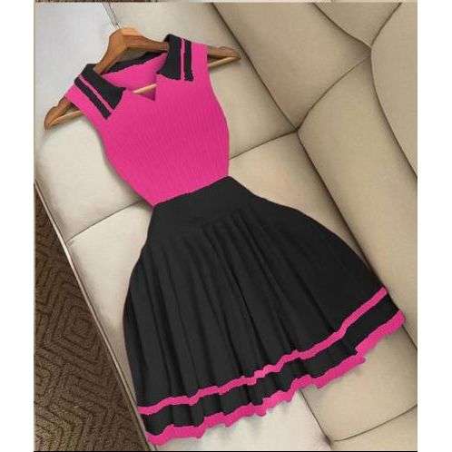 Sleeveless Elegant Knitted 2 Piece Set