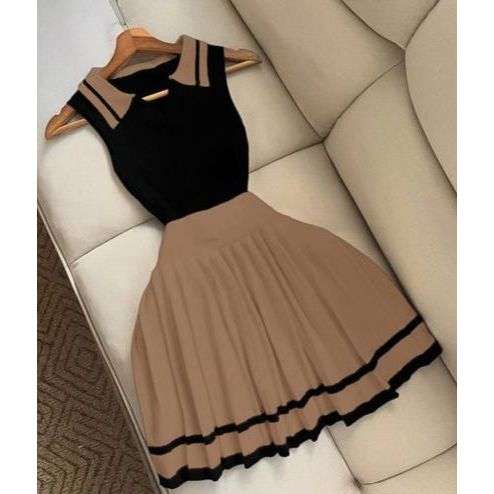 Sleeveless Elegant Knitted 2 Piece Set