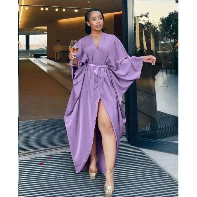Plus Twist Front Cloak Sleeve Wrap Hem Dress.