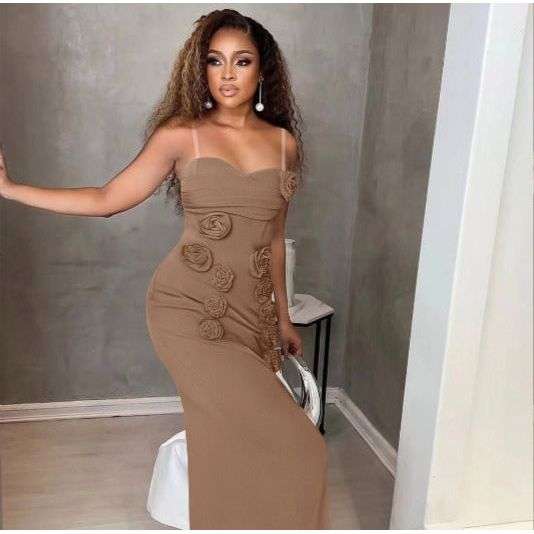 Sleeveless A-line Elegant Draped Neck Mermaid Formal Dress