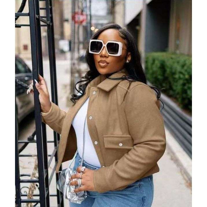 Structured Shoulder Boxy Crop Cargo Jacket