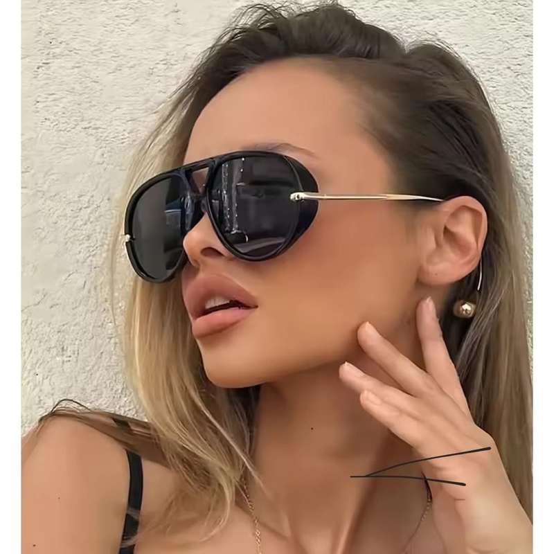 Double Bridge Luxury Brand Designer Oversized Pilot Sunglasses
