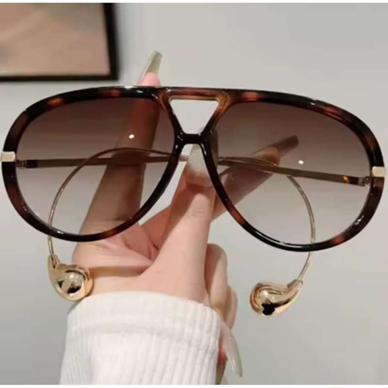 Double Bridge Luxury Brand Designer Oversized Pilot Sunglasses