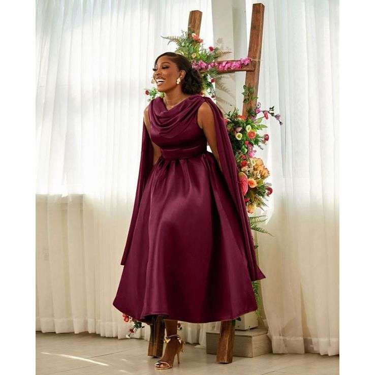Plus Size Satin A Line Maxi Homecoming Prom Dresses