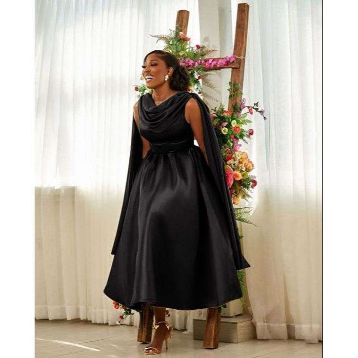 Plus Size Satin A Line Maxi Homecoming Prom Dresses